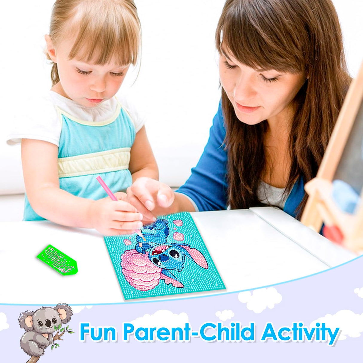 Diamond Art Kits for Kids - Crafts for Girls 8-12 - Diamond Art Painting with Wooden Frame - Arts and Crafts for Kids Ages 4-6 8-10 - GEM Art Supplies for Adult Beginners Home Wall Decor Gifts Nardoll