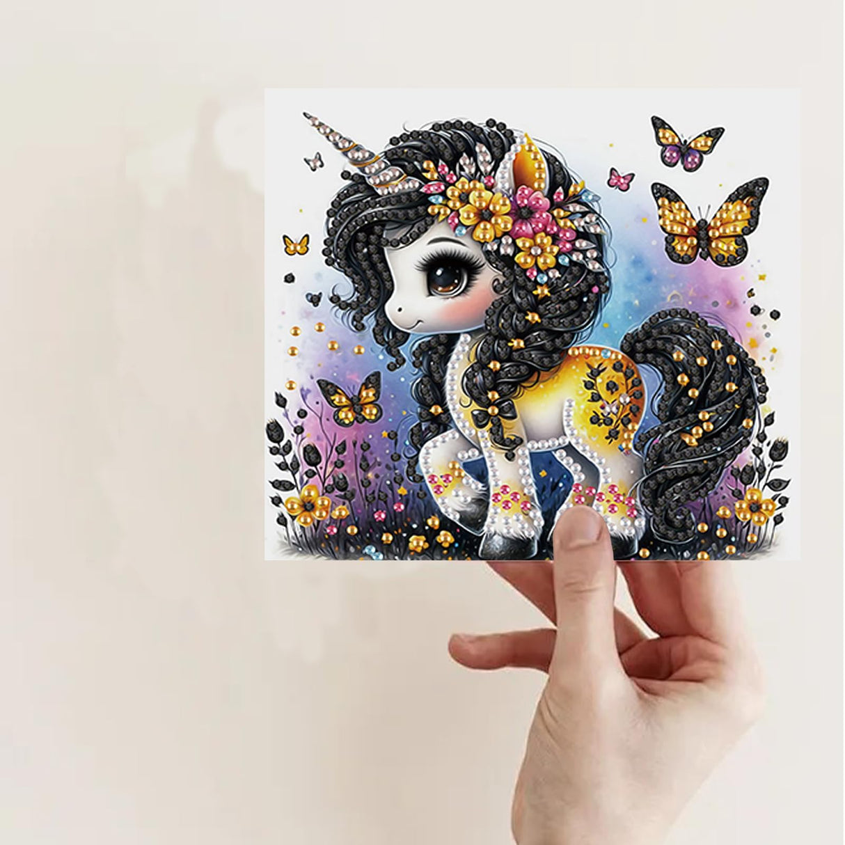 TDFERAN 6 Packs DIY Diamond Art Cards Unicorn Diamond Painting Cards Holiday Card Making Kit Diamond Art Cards with Envelopes Diamond Painting Greeting Cards for Holiday Birthday Thanksgiving Day TDFERAN