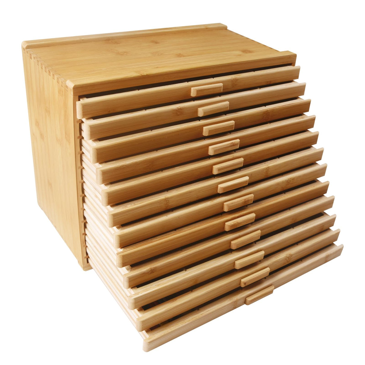 Vencer 12-Drawer Bamboo Artist Supply Storage Box - Effortlessly Organize and Store Pencils,Pens,Pastels,Markers,Brushes,and Tools with Adjustable Compartments and Generous Capacity,VAO-020 Vencer