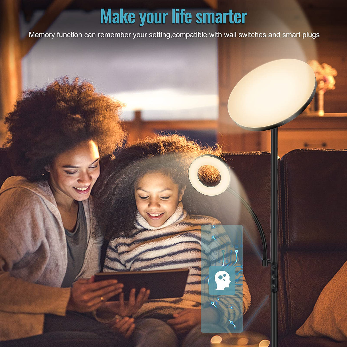 marctronic Floor Lamp, Upgraded 42W 4000LM Super Bright LED Floor Lamp for Living Room Bedroom, Dimmable Standing Reading Floor Lamps with Remote & Touch Control marctronic