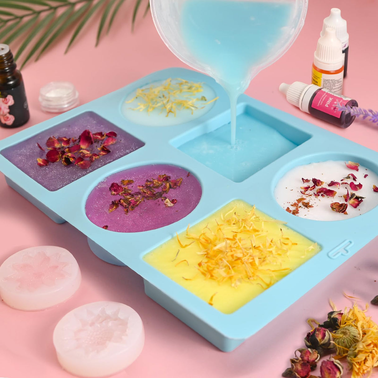 Jcoos Soap Making Kit, Soap Making Kit for Adults Kids, Make Your Own Soap Making Supplies, Soap Base, Soap Mold, Dried Flowers, Soap Dye, Scents Crafts for Girls, Christmas Gifts Jcoos