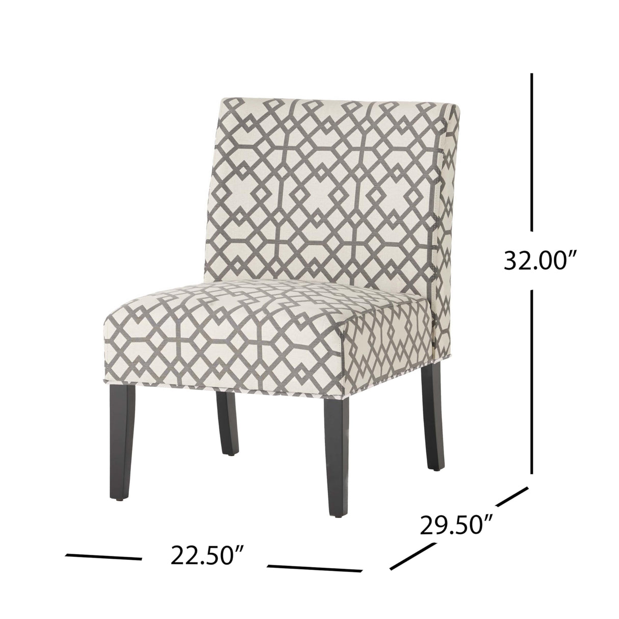 Christopher Knight Home Kassi Fabric Accent Chair, Grey Geometric Patterned Christopher Knight Home