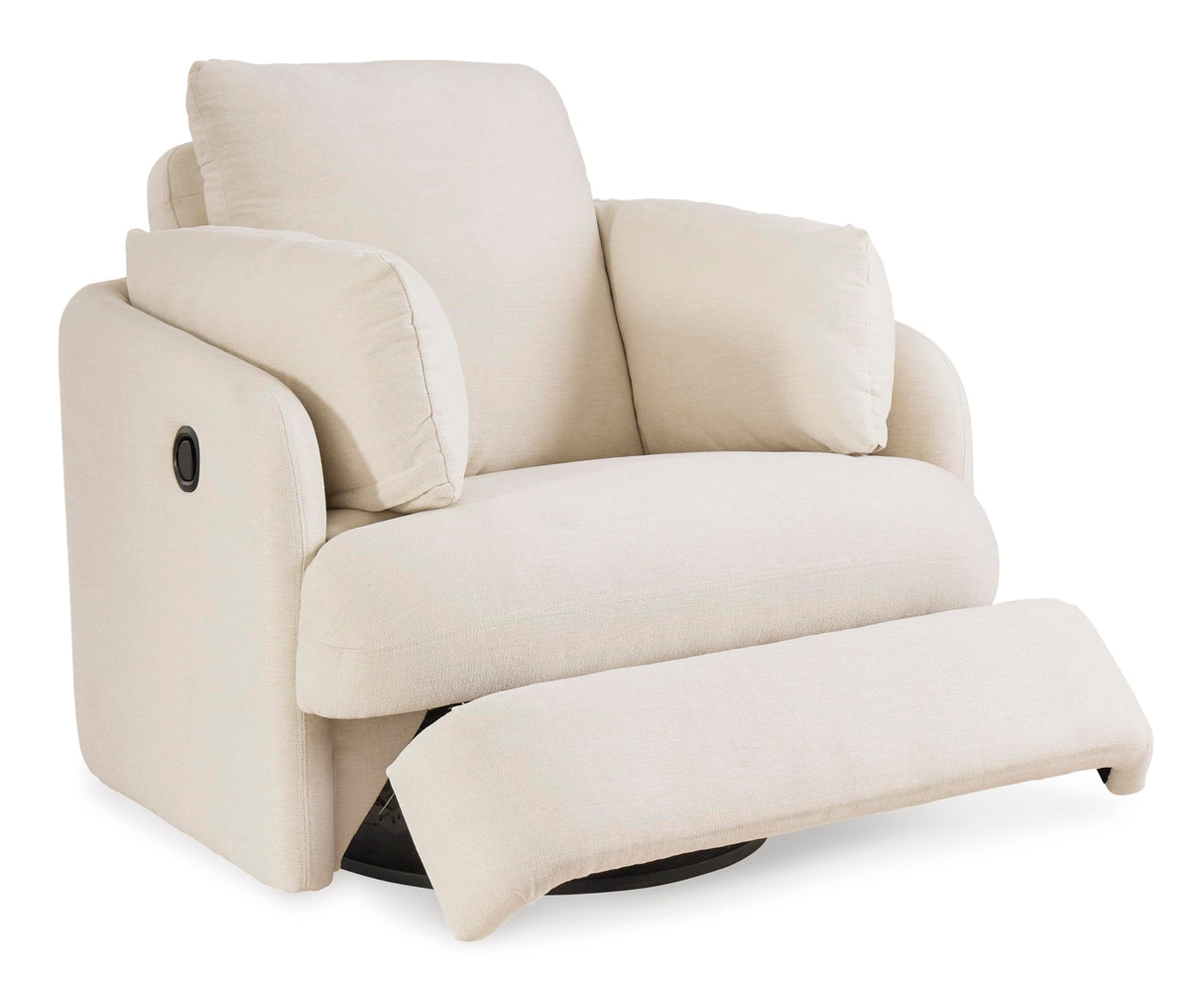 Signature Design by Ashley Modmax Coastal Press-Back Swivel Glider Rocker Recliner with Machine Washable Cover, Hidden Storage Compartments and 2 Bolster Pillows, Beige Signature Design by Ashley