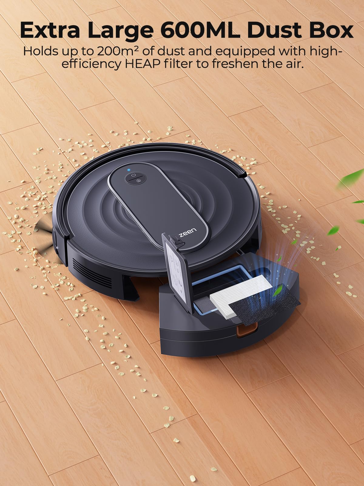 Airzeen Robot Vacuum Cleaner with 3000Pa Suction,Personalized Cleaning Settings,Auto Self-Charging Robotic Vacuum,Carpet Booster,App/Alexa/Remote Control, Ideal for Pet Hair/Hard Floor/Carpet,R7 Airzeen