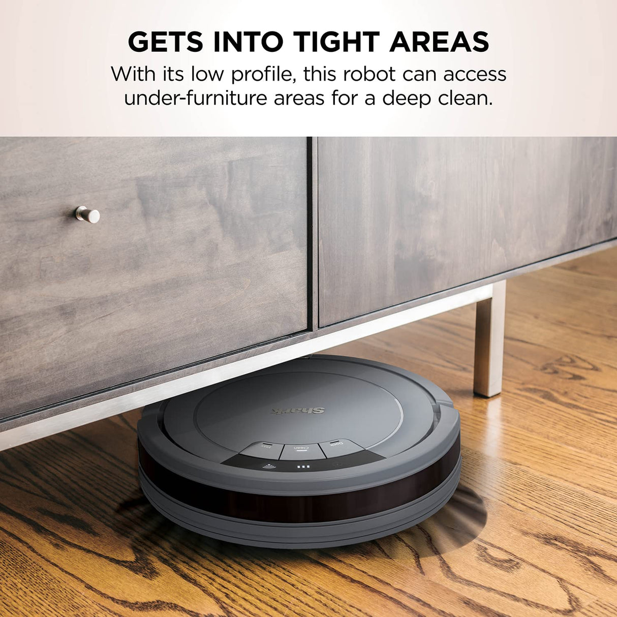 Shark AV753 ION Robotic Vacuum, Wi-Fi Connected, 120min Runtime, Compatible with Alexa, Multi-Surface Cleaning, Gray (Renewed) SHARK
