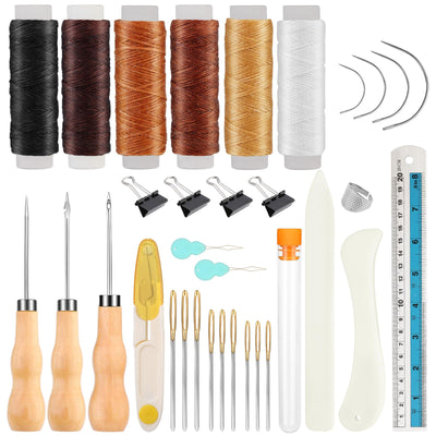 WONVOC Book Binding Kit, Book Making Kit, Bone Folder Tool for Paper Crafting, Awl Tool Bookbinding,Waxed Thread, Bookbinding Needles for DIY Bookbinding Crafts