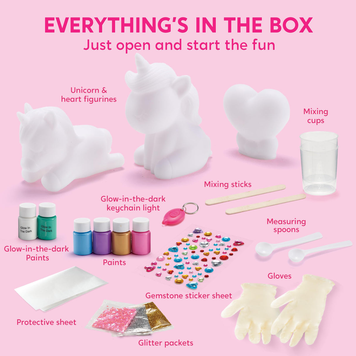 Klever Kits Glow in The Dark Unicorn Pouring Kit- Art and Crafts for Kids Aged 6+ Art Supply Toy, Kids Painting Kit, Unicorn Toy Birthday Gifts for Girls Klever Kits