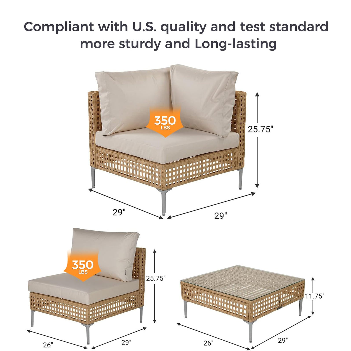 Grand patio 11-Piece Wicker Patio Furniture Set with Lift Top Coffee Storage Table, Outdoor Conversation Set Sectional Sofa with Water Resistant Thick Cushions, Cream Grand patio