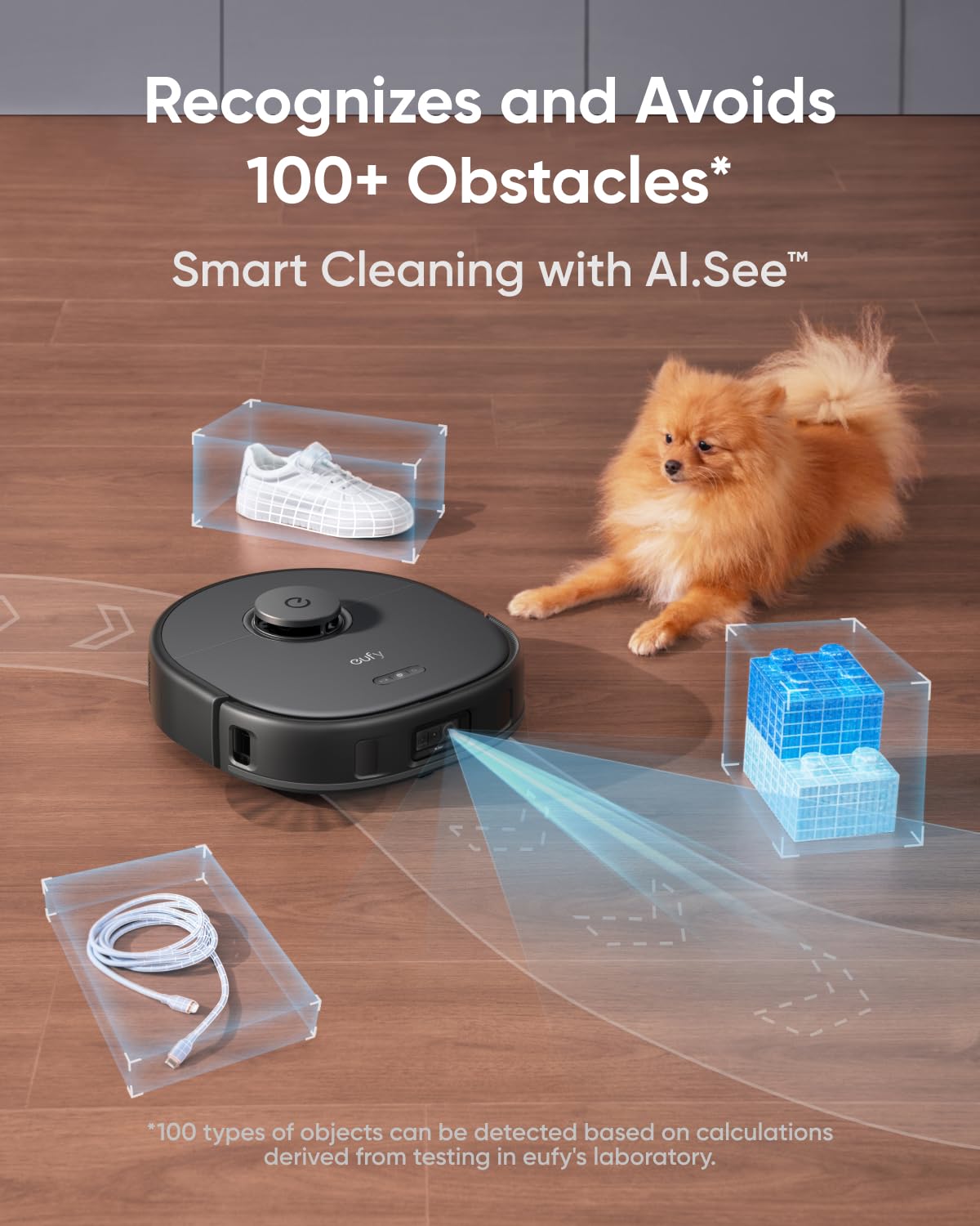 eufy X10 Pro Omni Robot Vacuum and Mop Combo, 8,000 Pa Suction, Dual Mops with 12 mm Auto-Lift and Carpet Detection, AI Obstacle Avoidance, Auto Mop Washing, Auto Drying, Self-Emptying, Self-Refilling eufy