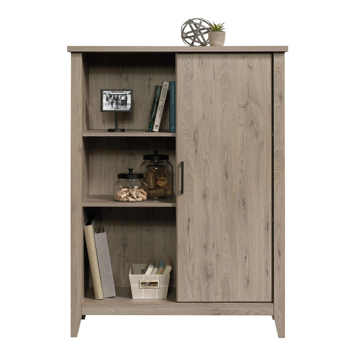 Sauder® Summit Station 52" H Bookcase with Sliding Door, Laurel Oak Sauder