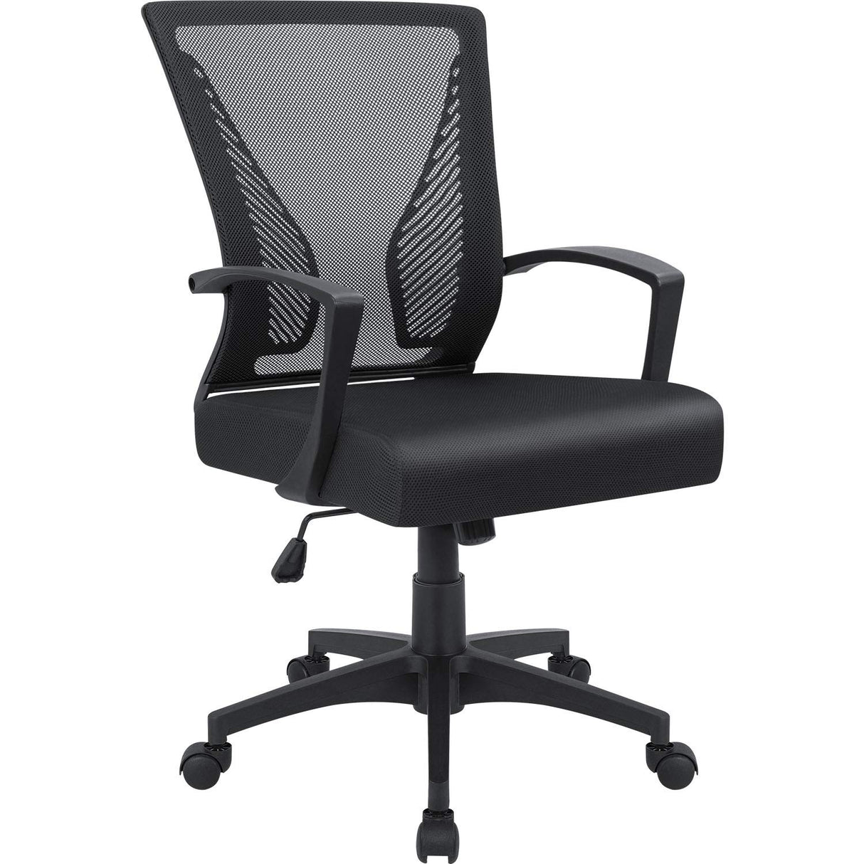 Furmax Office Chair Mid Back Swivel Lumbar Support Desk Chair, Computer Ergonomic Mesh Chair with Armrest (Black) Furmax