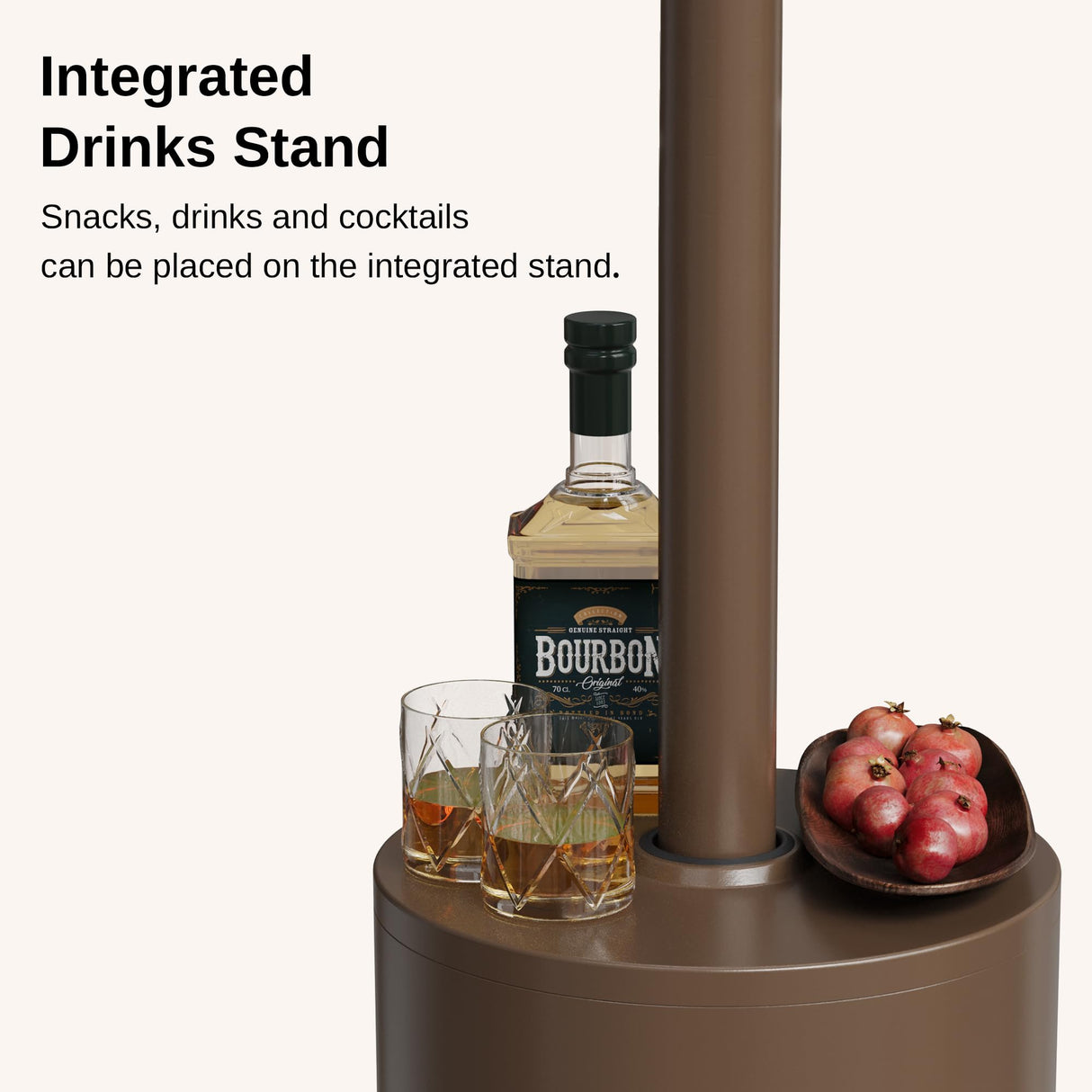 EAST OAK 48,000 BTU Patio Heater for Outdoor Use With Round Table Design, Double-Layer Stainless Steel Burner and Wheels, Outdoor Patio Heater for Home and Commercial, Bronze, 31.9" x 31.9" x 86.6" EAST OAK