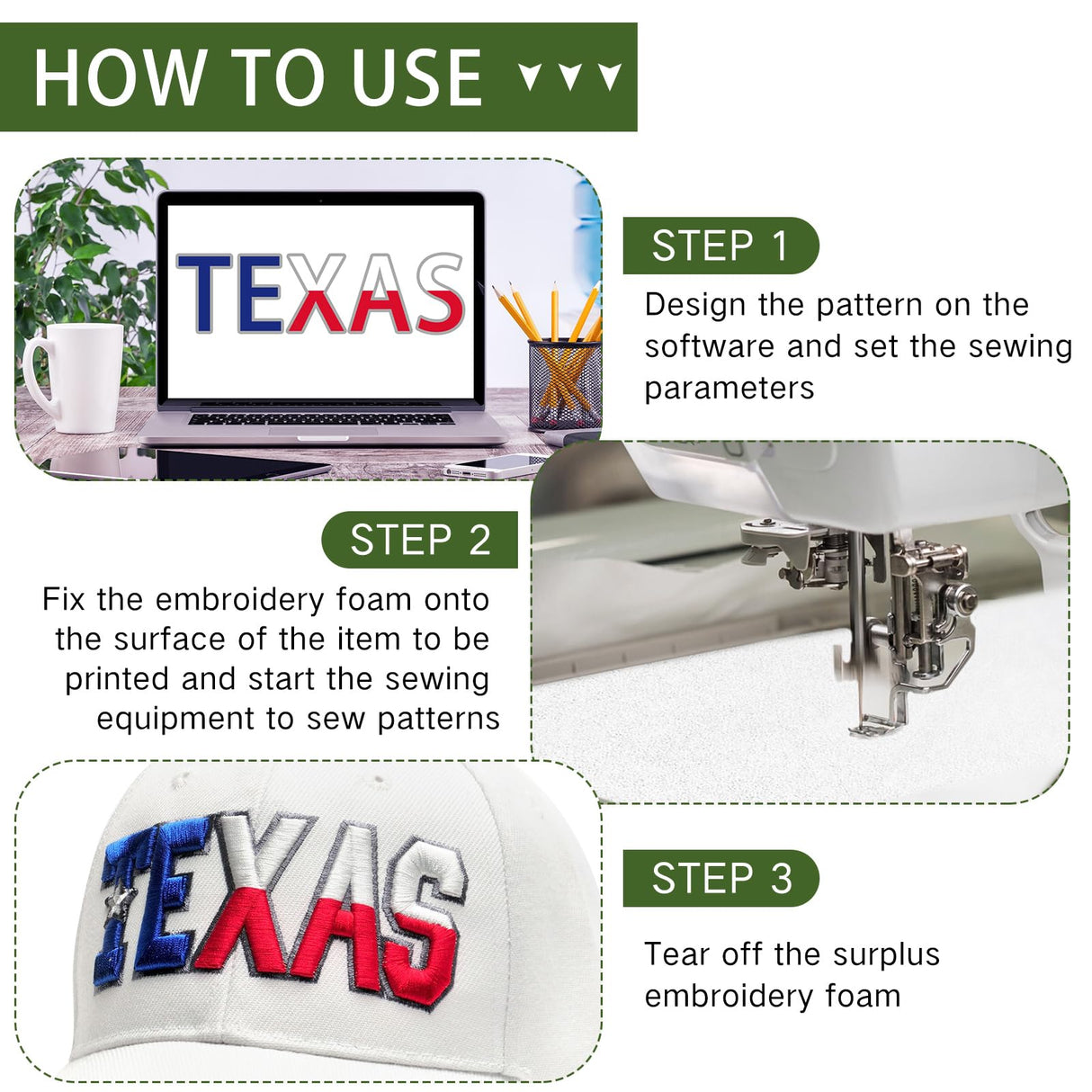 Innconee 20 Pcs 3mm Embroidery Foam EVA Foam Sheets for 3D Embroidery Arts and Crafts, DIY Projects, Hand Sewing, Quilting, Hats, Cosplay Costumes, Pillows(White, Black,6 x 9 Inch) Innconee