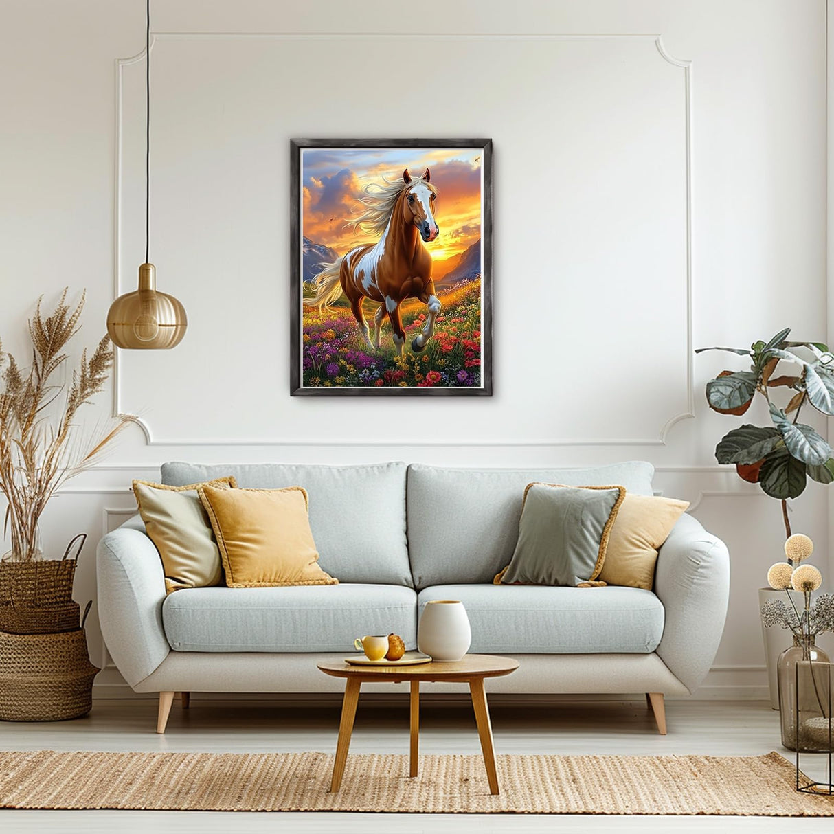 MAXBYE Horse Paint by Numbers Kit for Adults Beginner with Wooden Frame, Paint by Number Kit on Canvas, Adults' Paint by Number Kits DIY Oil Painting Kits for Gift Home Wall Decor 12x16In MAXBYE