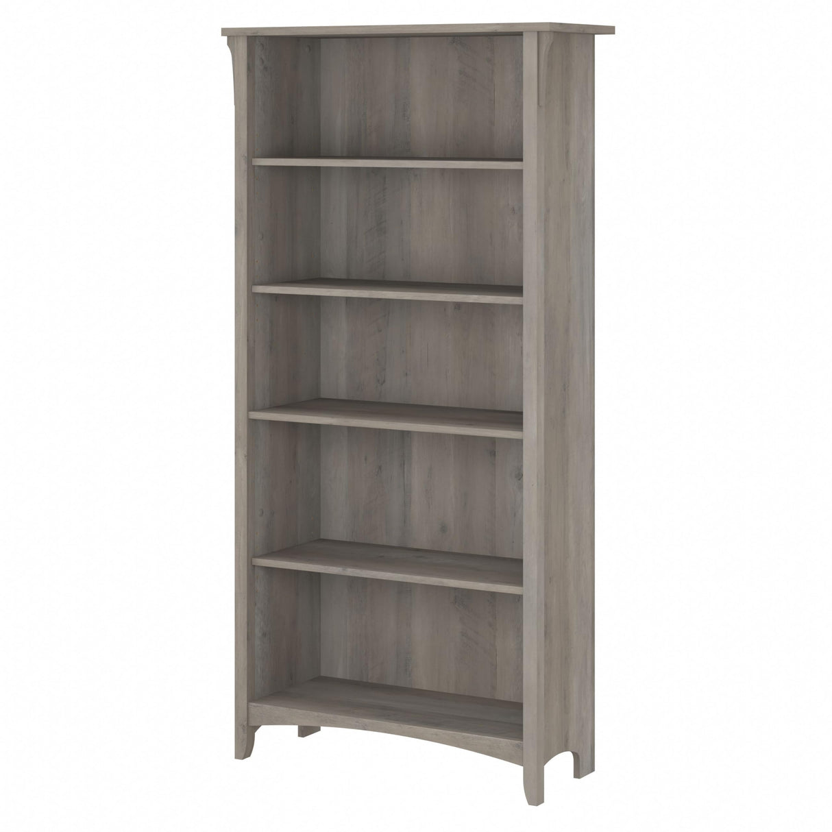 Bush Furniture Salinas 5 Shelf Bookcase in Driftwood Gray, Tall Bookshelf, Large Book Shelf for Living Room, Home Office, or Entryway Bush Furniture