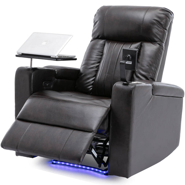 NCKMYB Premium Power Recliner with Storage Arms, Cupholders, Swivel Tr ...