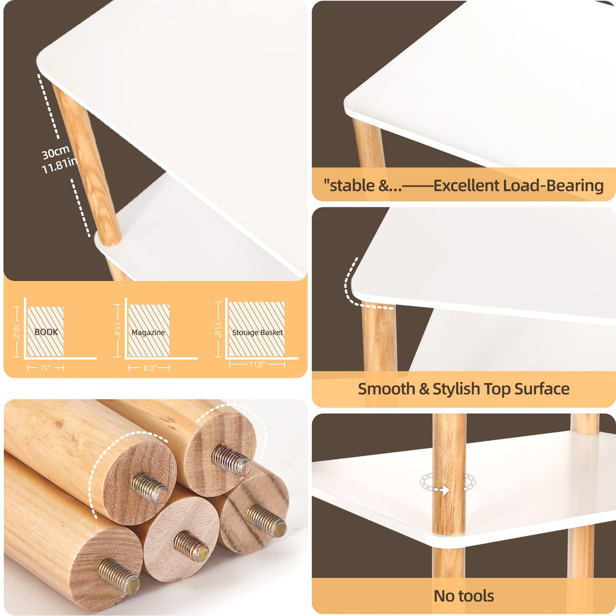 YGYQZ Bookshelf, 5-Tier High Vertical Book Shelf with Large Capacity, DIY Stackable Wooden and Metal Bookshelf Organizer, Suitable for Living Rooms, Offices, Bedrooms, and Studies YGYQZ