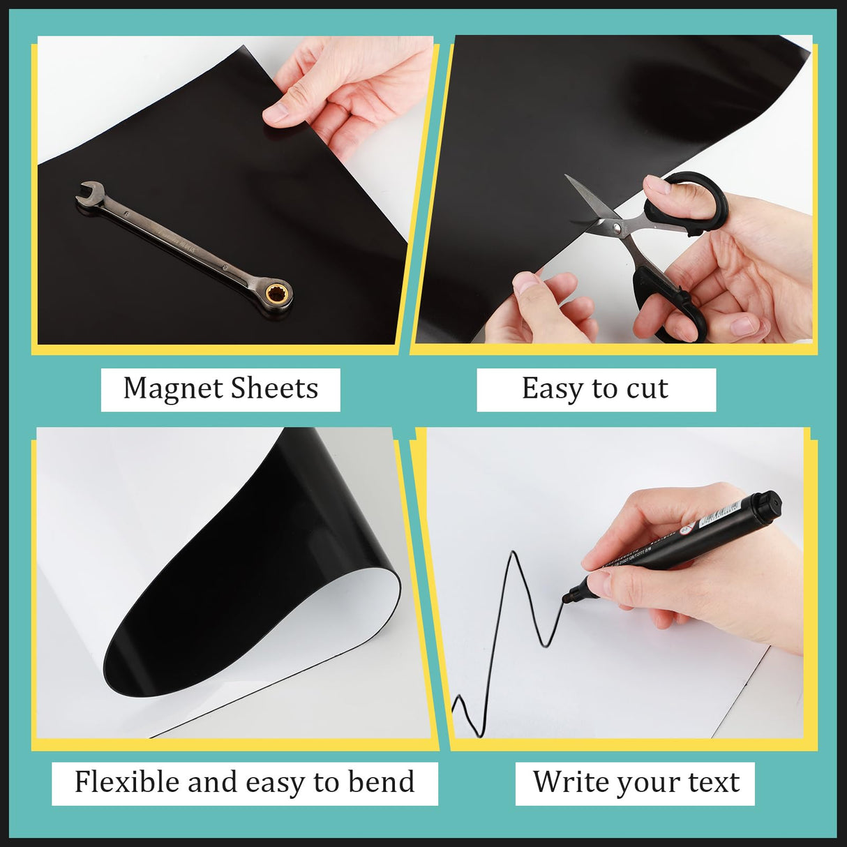 Eersida White Surface Magnet Roll Car Magnet Sheets Flexible Magnetic Sign Magnet Vinyl Roll Blank Magnet Sheets Magnetic Signs for Vehicles DIY Craft Projects(16 Inch x 5 Feet, 40 Mil) Eersida