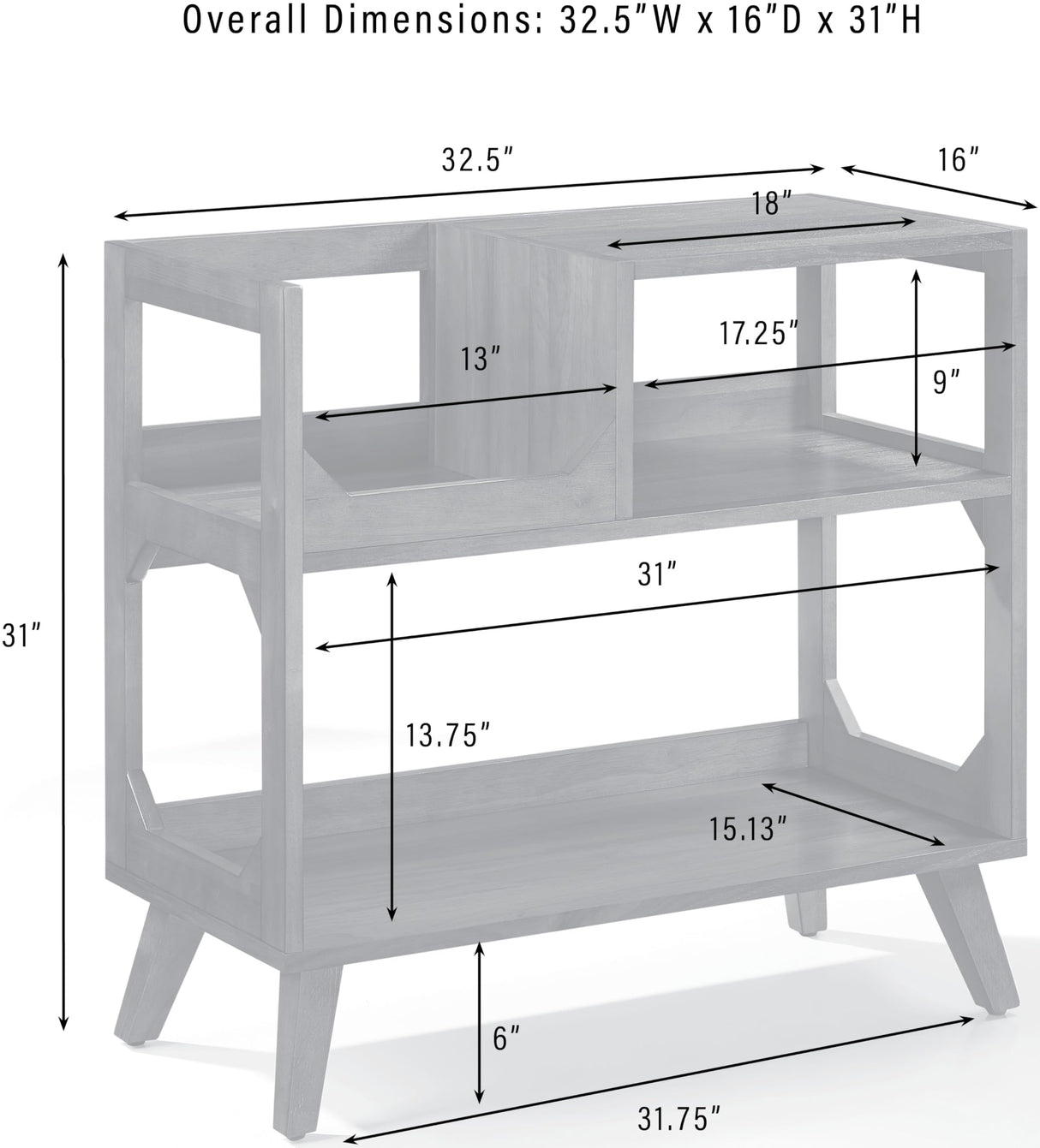 Crosley Furniture Asheville Mid-Century Modern Media Console Record Player Stand, Storage for Vinyl Records, Walnut, Medium Crosley Furniture