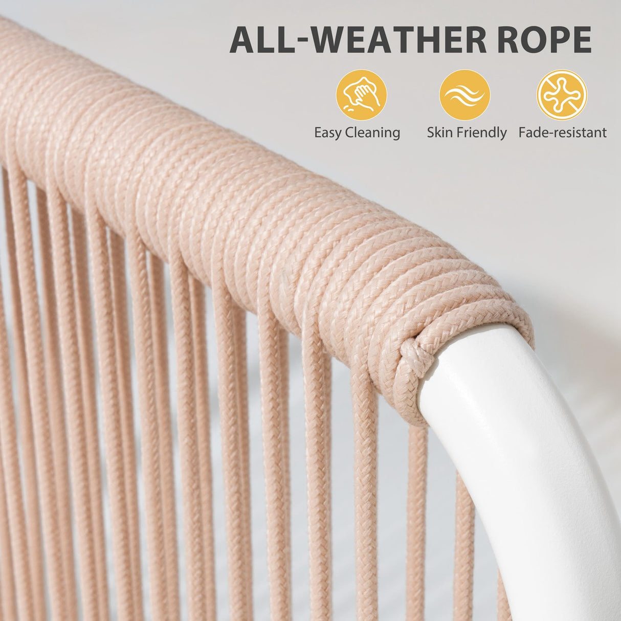 VredHom Patio Furniture Set, Outdoor Patio Furniture Oversized Metal Patio Sectional Sofa, 4-Seat Conversation Set with Cushion for Indoor and Outdoor, White Frame & Beige Mat (4 Seats 8 Armrests) VredHom