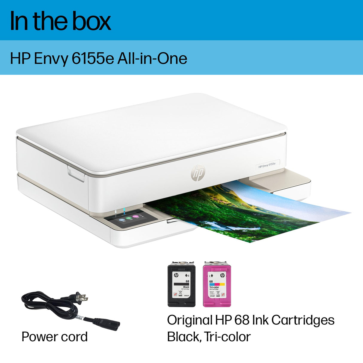 HP Envy 6155e Wireless All-in-One Color Inkjet Printer, Print, scan, Copy, Duplex Printing Best-for-Home, 3 Months of Instant Ink Included (714L5A) HP