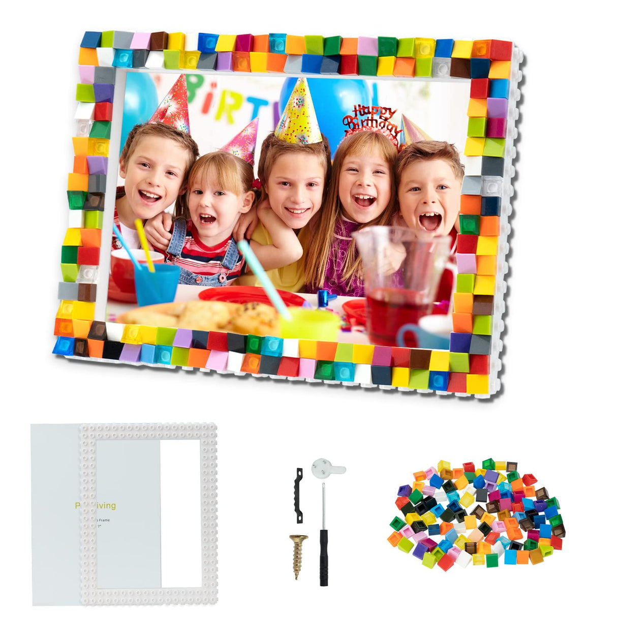 HAPMARS DIY Mosaic Photo Frame Craft Kits - Creative Arts & Crafts Mosaic Kits Summer Activities for Ages 6-12,Make Your Own Picture Frame Fun STEM Craft Birthday Easter Christmas Gifts for Boys Girls HAPMARS