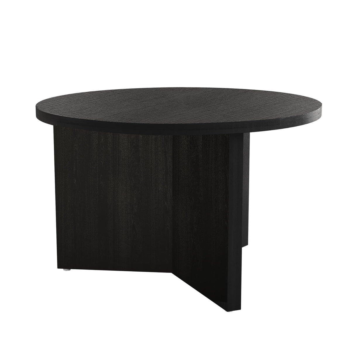 Luoxiao Coffee Table for Small Space, Minimalist Modern Table for Living Room, Durable & Sturdy Small Round End Table with Adjustable Feet Pads, Black Luoxiao