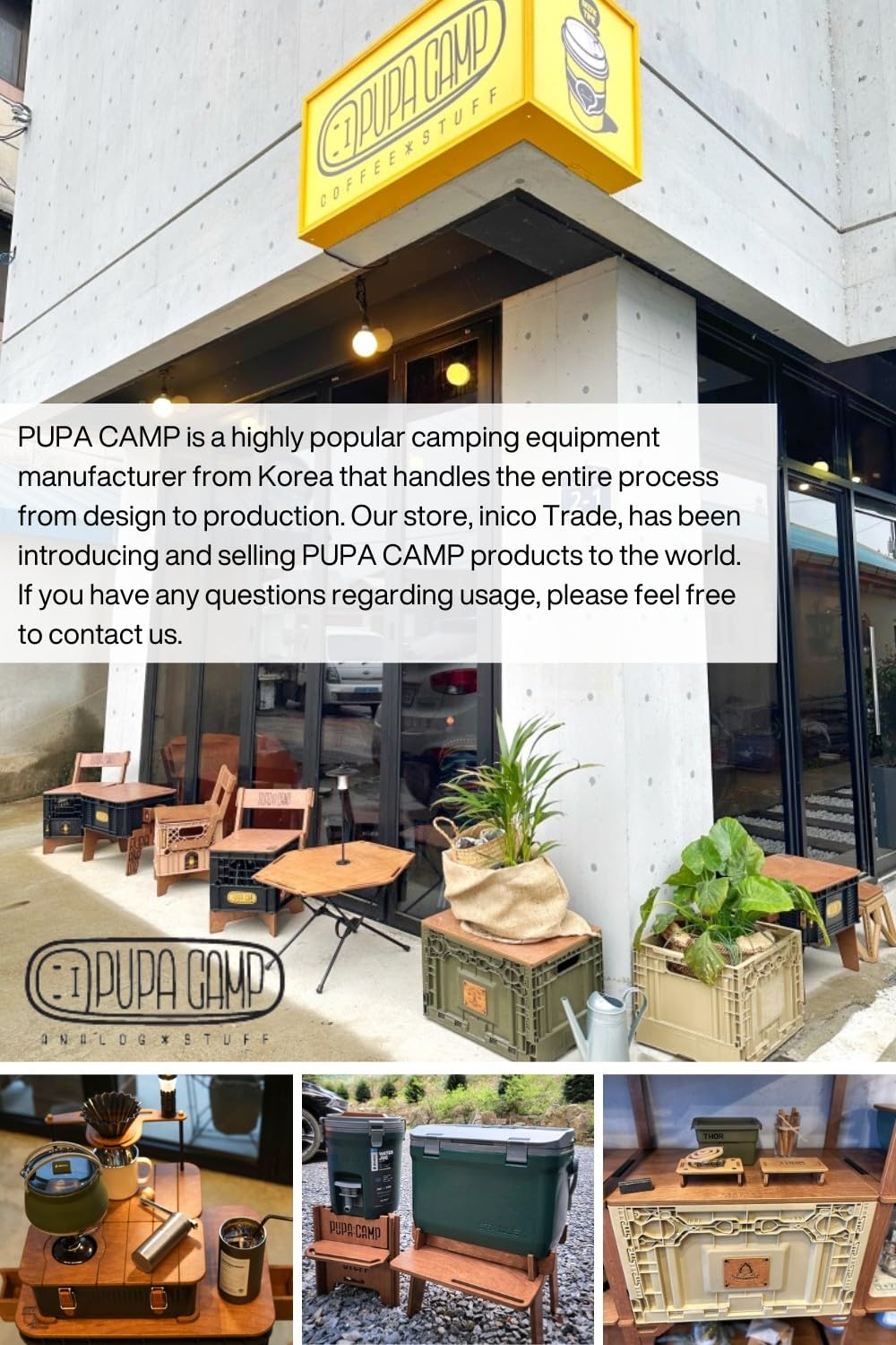 Generic Stanley Lunch Box Accessories for 10qt, 9.5L PUPACAMP Handmade Wood Table (Single Lantern Hanger Kit), Natural, st-pupa-01 Generic