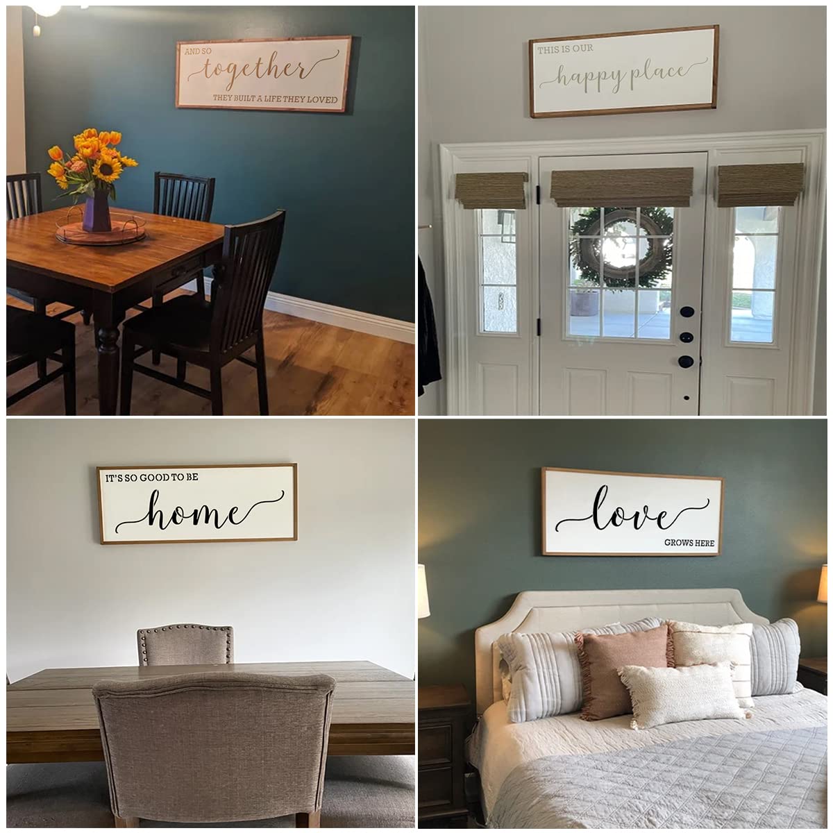 Large Farmhouse Stencils for Painting on Wood - 21 Pack Family Inspirational Words Quotes Saying Sign Stencil Templates, Welcome Home Love and More, Reusable Letter Stencils for Walls and Crafts REOLAN