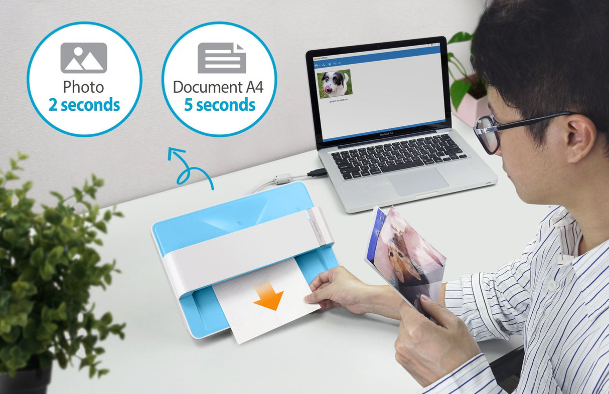 Plustek Photo Scanner ePhoto Z300, Scans 4x6 inch Photos in 2 Seconds, Auto crop and deskew with CCD Sensor, Supports Mac and PC plustek