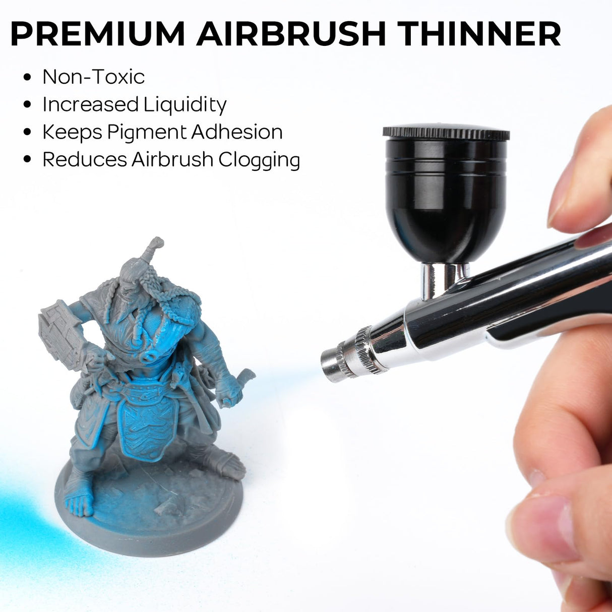 Nicpro Airbrush Thinner, 8.45 oz Water-Based Airbrush Medium, Acrylic Air Brush Paints to Improve Color Flow, for Model, Wood, Canvas, Metal, Plastic, Leather, for Beginners & Artists Nicpro