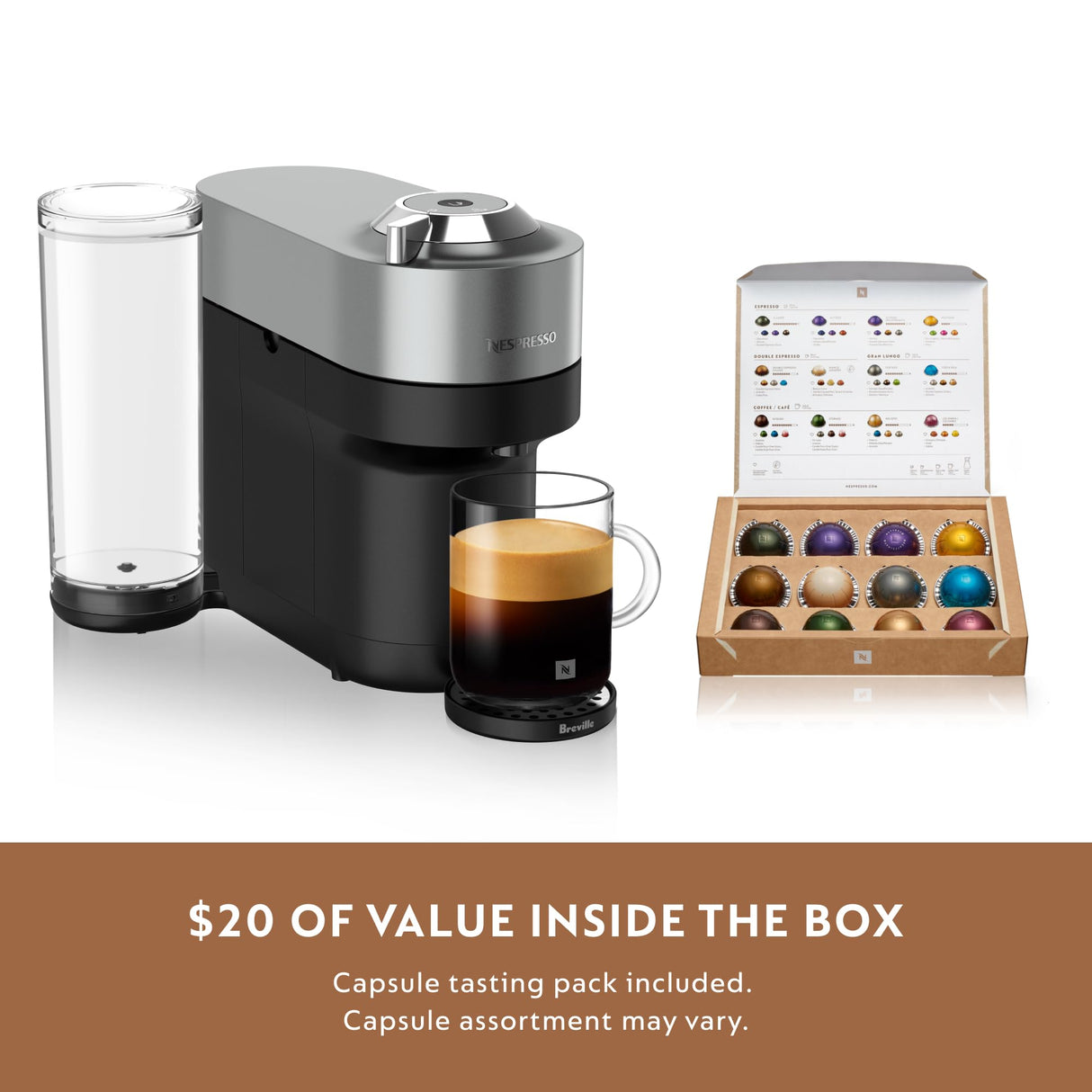 Nespresso Vertuo Pop+ Deluxe Coffee and Espresso Maker by Breville, Titan Nespresso