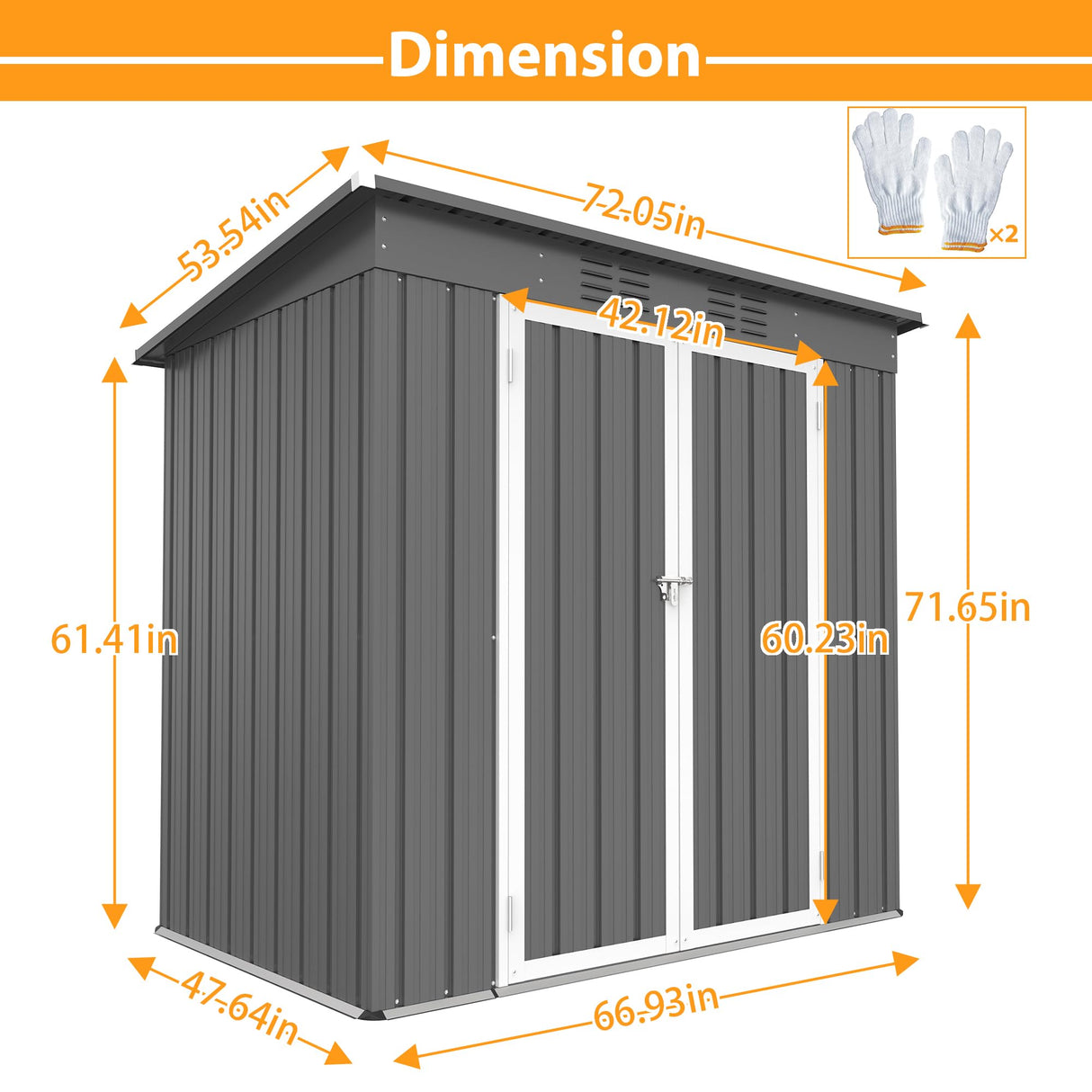 Outdoor Storage Shed, 6 X 4 FT Large Metal Utility Tool Sheds with Floor Frame, Steel Garden Shed for Backyard Garden Patio Lawn Hohuqeri