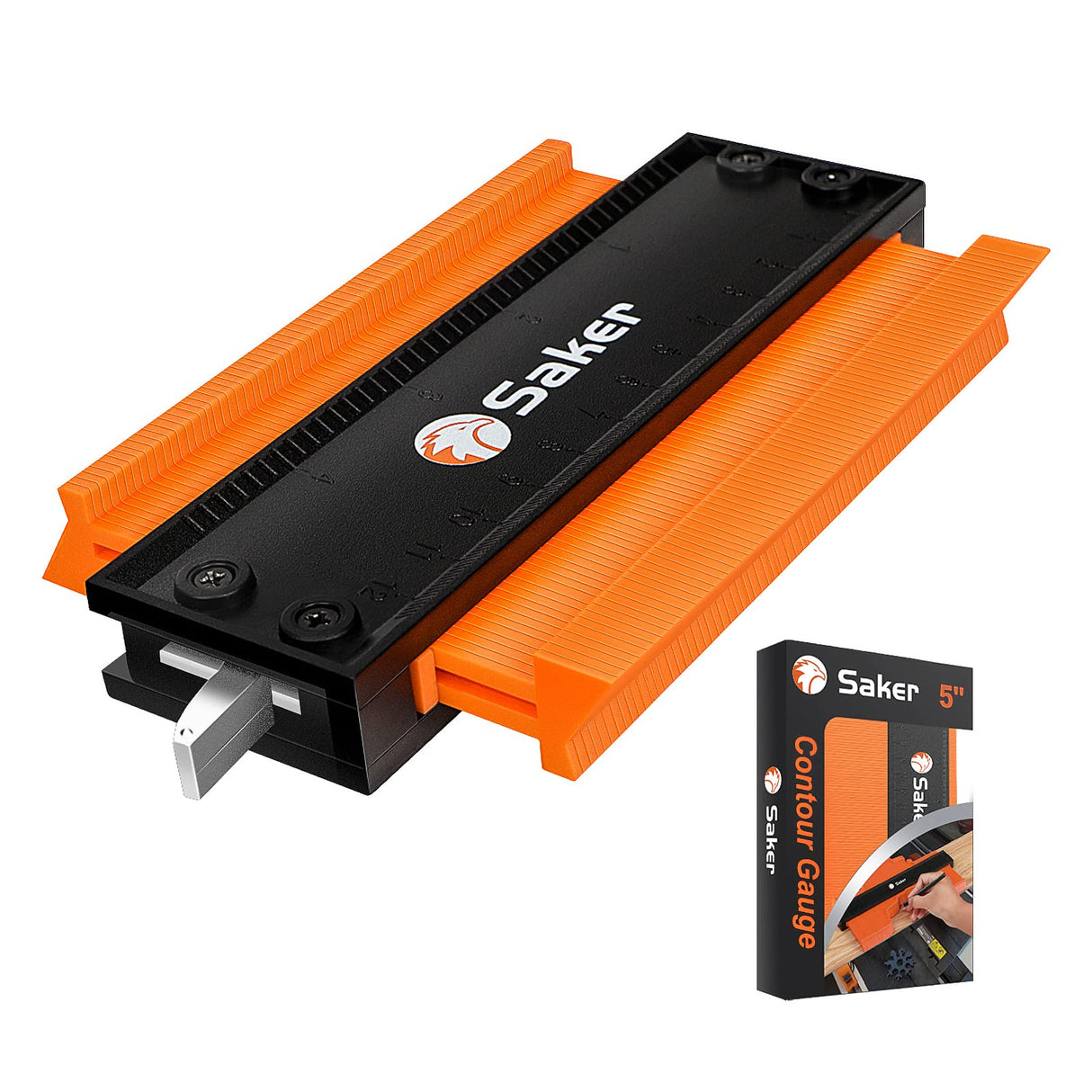 Saker Miter Saw Protractor&Saker Contour Gauge (5 Inch Lock) Profile Tool Saker
