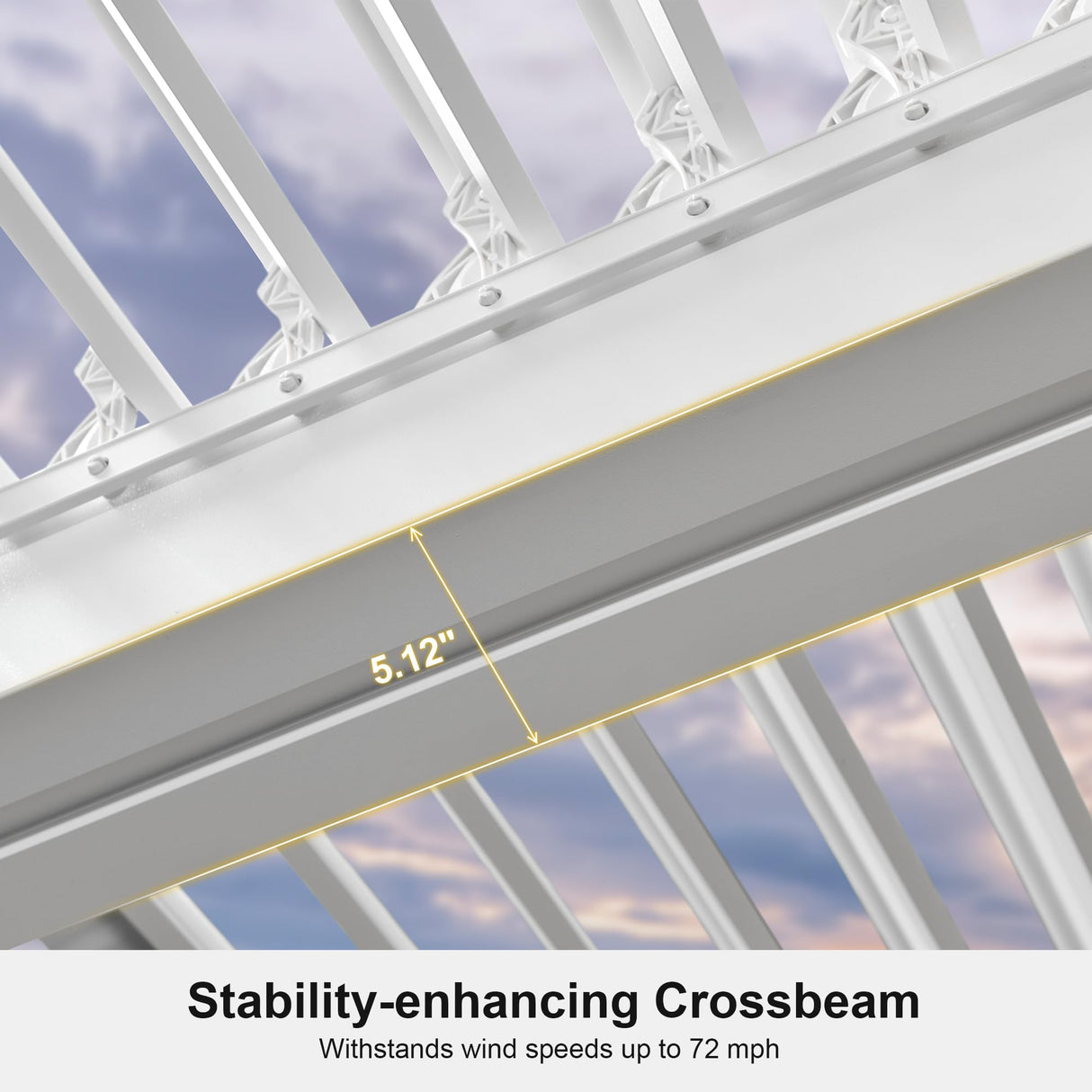 PURPLE LEAF Louvered Pergola 12'x20' Aluminum White Pergola Outdoor Gazebo Modern Shade with Adjustable Rainproof Hardtop for Patio Garden Lawns Backyard PURPLE LEAF