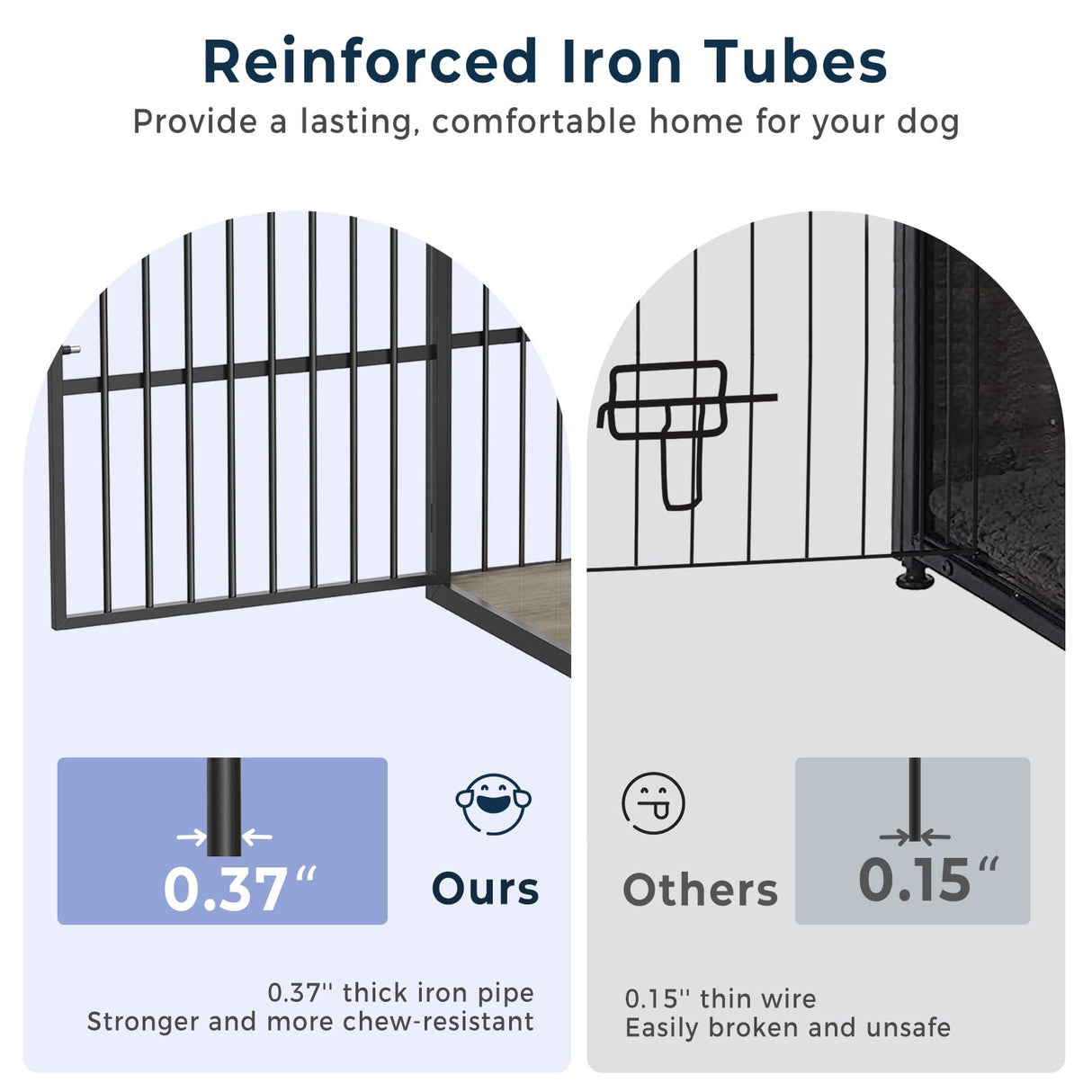 Lyromix 86.62''Dog Crate Furniture Large Breed TV Stand with Double Rooms,Wooden Dog Kennel Dog Crate End Table with Removable Divider for Large Medium Dogs, Can Use Separately Lyromix