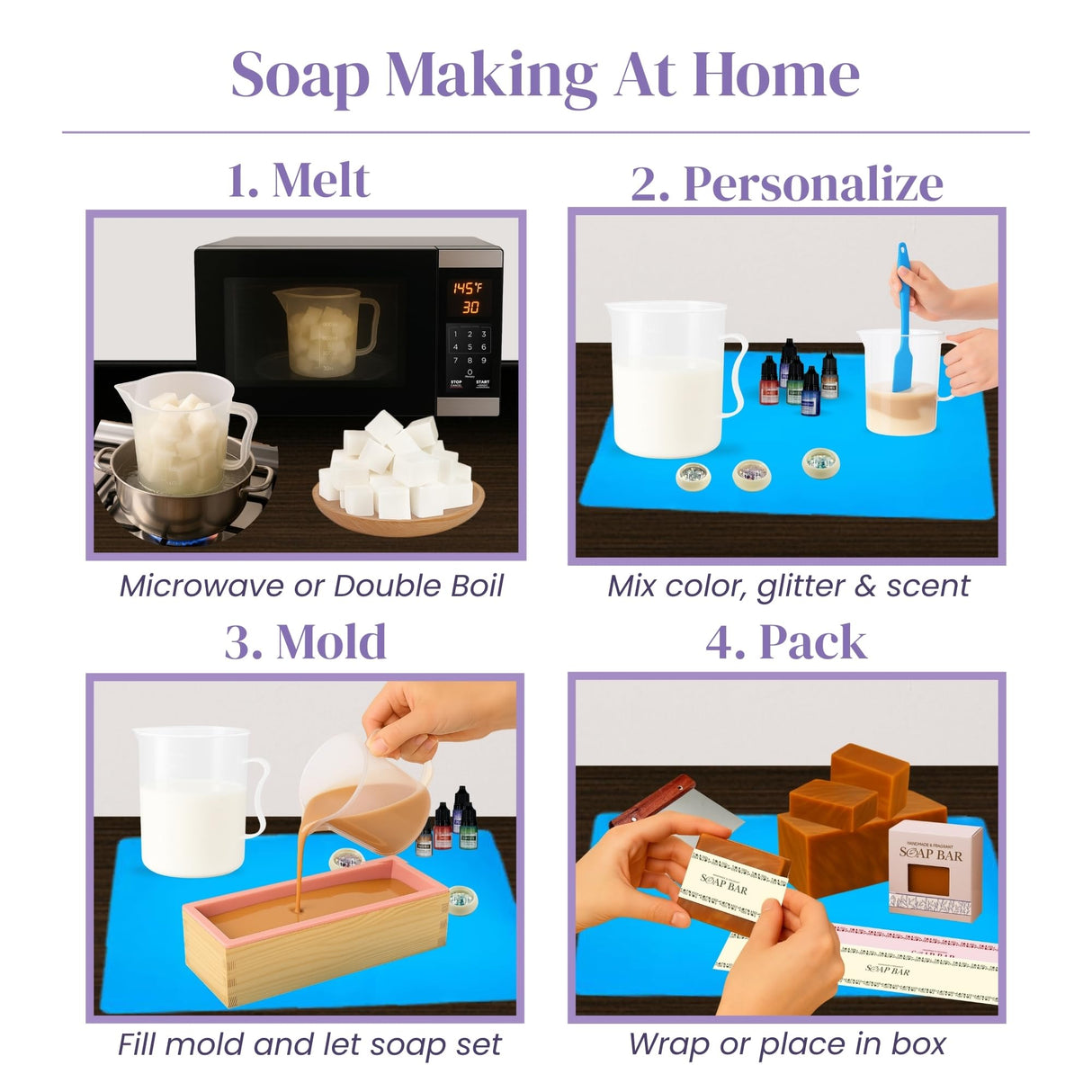 Soap Making Kit for Beginners | 6LBS Melt & Pour Soap Base - Shea Butter, Clear Glycerin & Goat Milk, All-in-one Soap Kit w/Molds, Fragrances, Colors, Soap Making Tools & Supplies for Adults (Deluxe) BeadHub