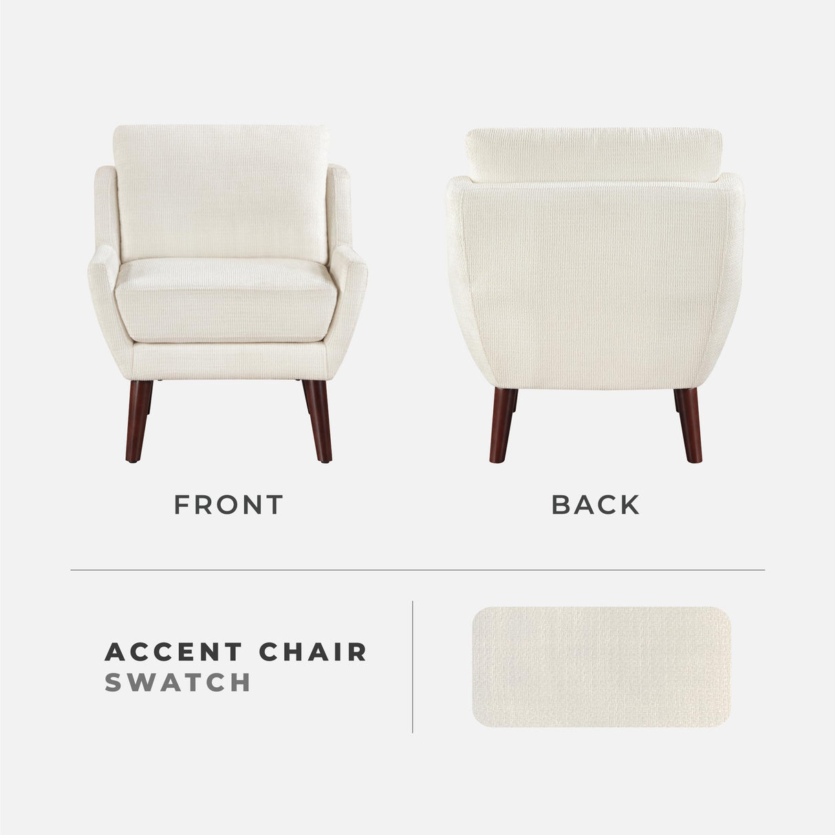 Lexicon Modern Wingback Accent Chair, Chenille Fabric Upholstered Lounge Reading Arm Chair, Solid Wood Legs for Living Room, Bedroom, Supportive Padded Pocket Coil Seat, Easy Assembly, Beige Lexicon