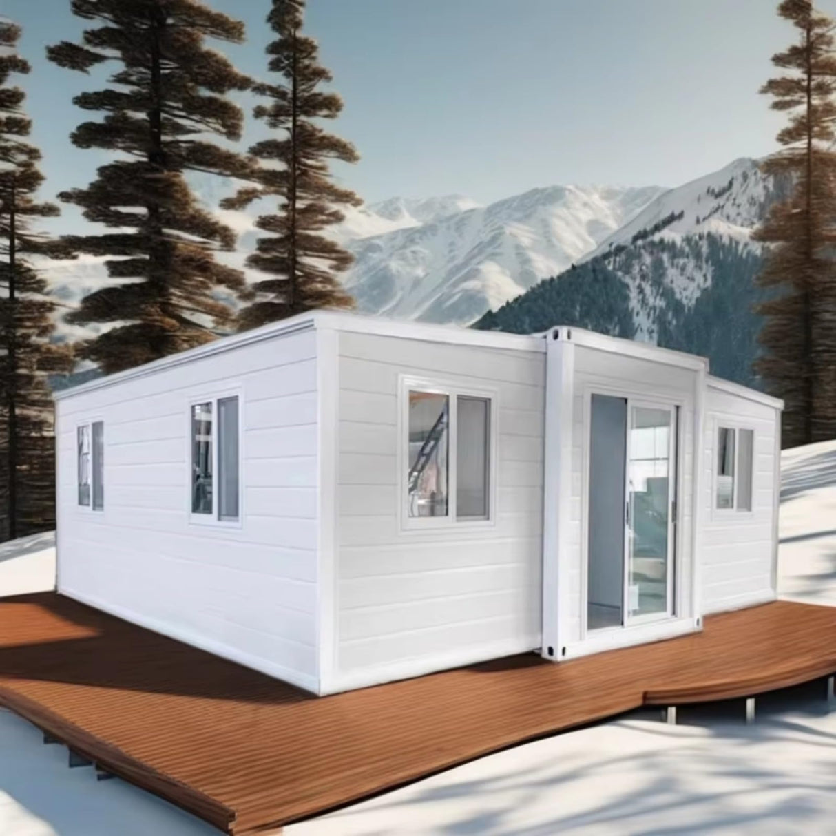 20ft 30ft 40ft Expandable Prefab Tiny House Foldable Shipping Container for Restaurant Office Home Carport Use WoodArtSupply