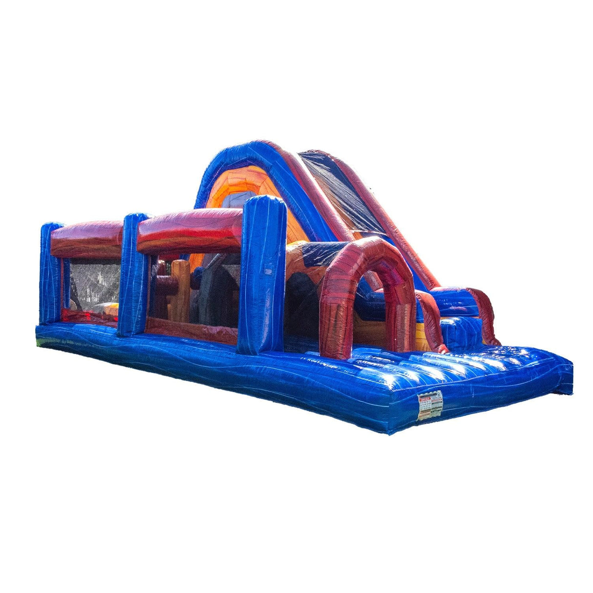 XJUMP Commercial Grade 13' Retro U Run Lightweight Inflatable Premium Marble Color Bounce House Obstacle with Climbing Wall Tall Slide Tunnel Entrance for Kids and Adults Outdoor Toys with Blower XJUMP