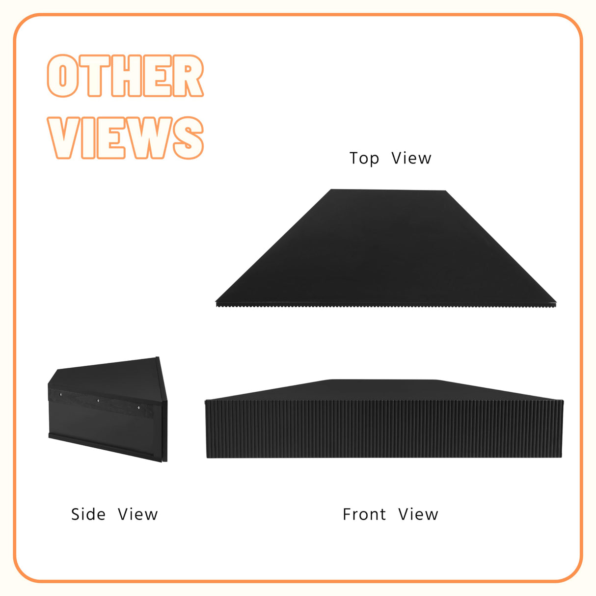 24/7 Shop at Home French 47 inch Modern Floating TV Console Table with 3D Wavy Panel Door, Wood Entertainment Center with Storage Space, Wall Corner Shelf for Living Room, Bedroom, Office, Black Pure 24/7 Shop at Home