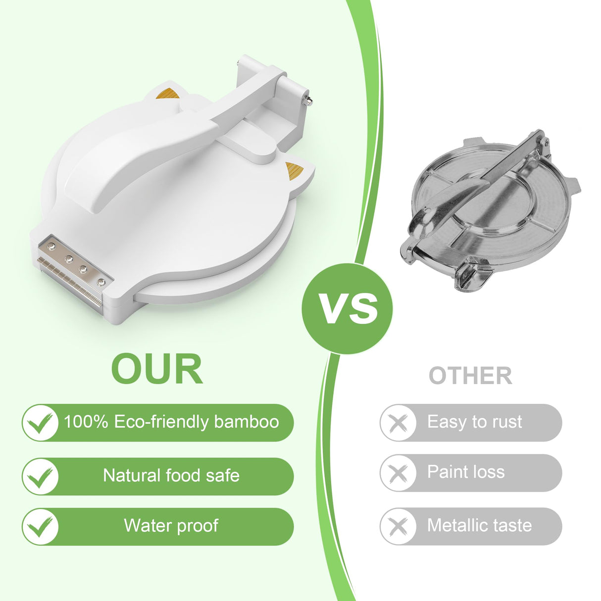 Tortilla Press 10 Inch- with 50pcs Parchment Paper and Dough Scraper-Quesadilla & Tortilla Makers, Homemade Mexican Tortillas, Roti, Burritos (White, Cat) Xadgve