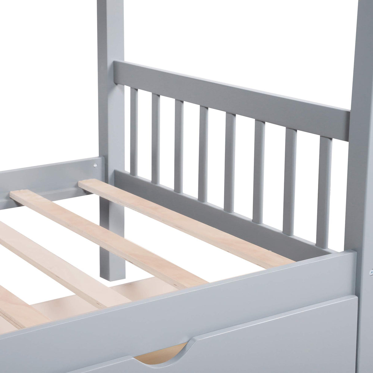 Harper & Bright Designs Twin L-Shaped Bunk Bed with Storage Drawers, Wooden Bunk Bed for 4, Grey Harper & Bright Designs