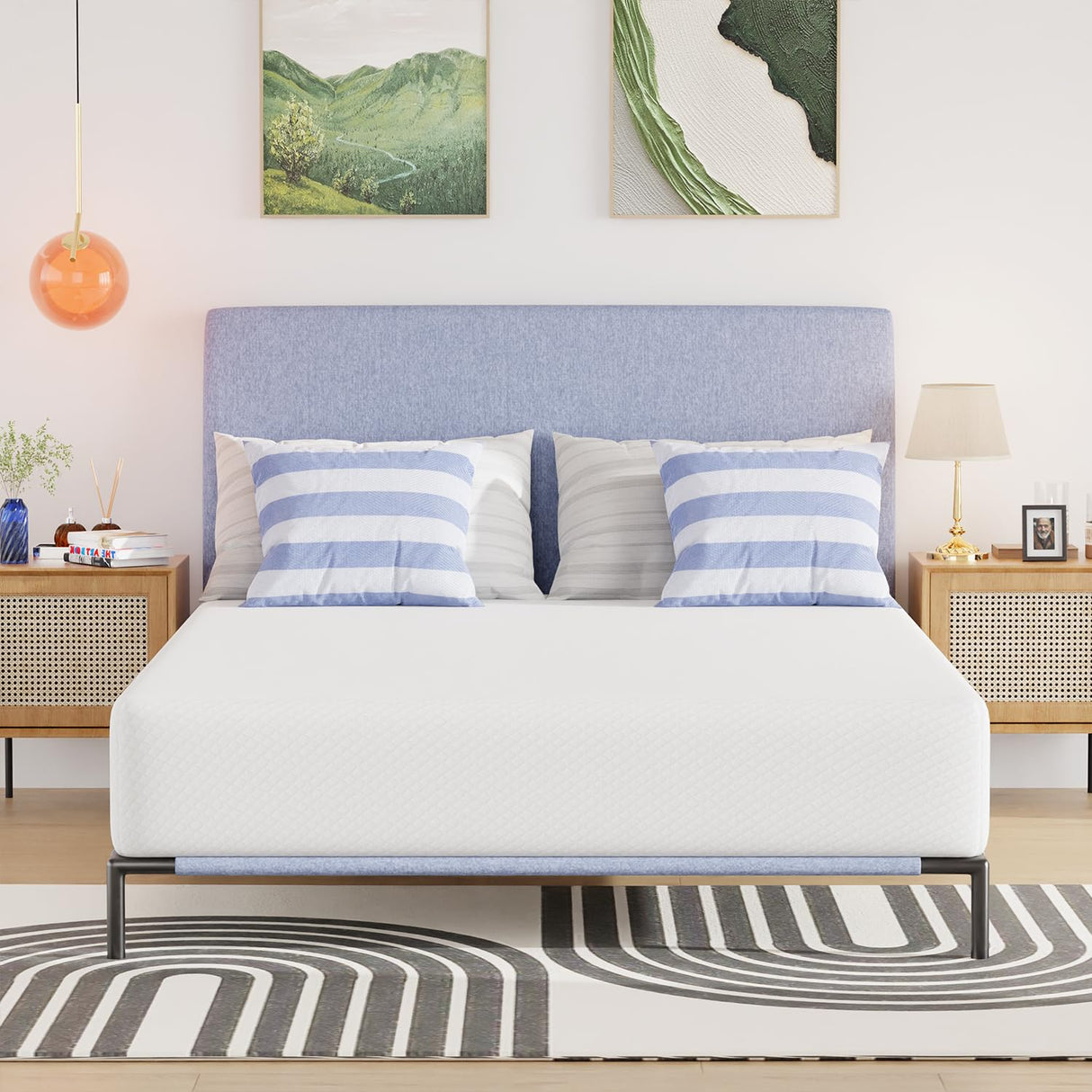 FDW | 10 Inch Full Mattress | Medium Firm | Gel Memory Foam Mattress | White | Bed in a Box, CertiPUR-US Certified | Pressure Relief, Cooling Ventilated Foam | Washable Removable Cover FDW