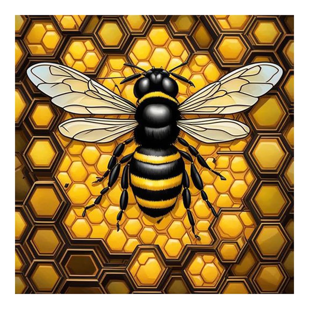 SJUTOUCI Diamond Painting Kits for Adults, Bee Diamond Art Kits for Beginners, 5D DIY Full Drill Gem Craft Art for Home Decor Gift 11.8x11.8 inch, Animal SJUTOUCI
