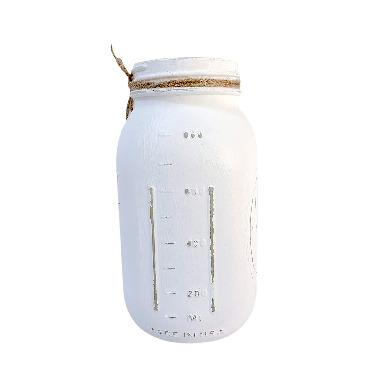 Rustic White Mason Jar Centerpiece – 32 oz Hand-Painted Quart Jar for Weddings, Baby Showers, Bridal Showers, Farmhouse Table Decor (White Jar - No Flowers) Viva's Flower Shop
