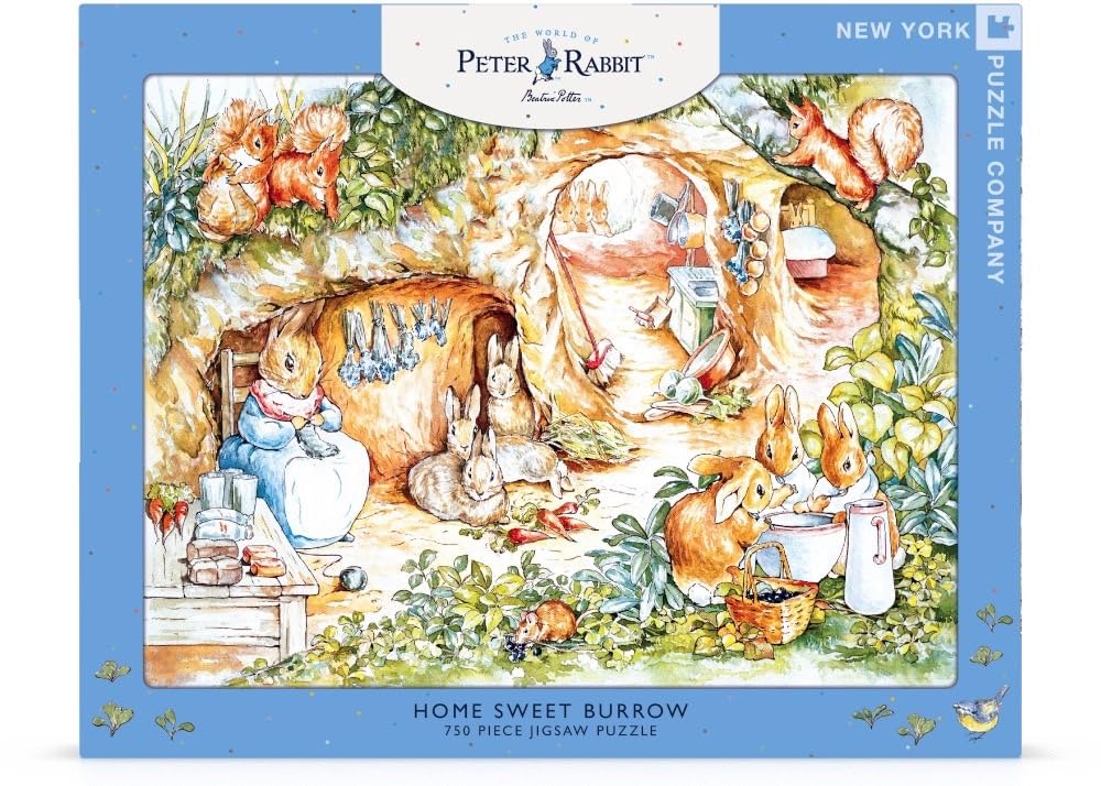 New York Puzzle Company - Beatrix Potter Home Sweet Burrow - 750 Piece Jigsaw Puzzle for Family Game Nights by Beatrix Potter New York Puzzle Company