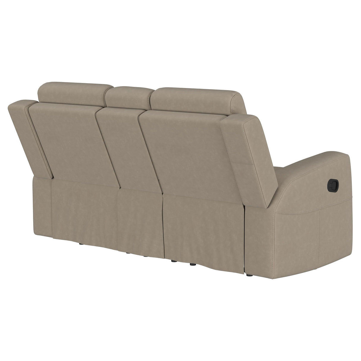 Coaster Home Furnishings - Brentwood - Fabric - Manual Motion Reclining Loveseat with Tufted Accents and Track Arms - Living Room - 30-Inch - Taupe - 610282 Coaster Fine Furniture