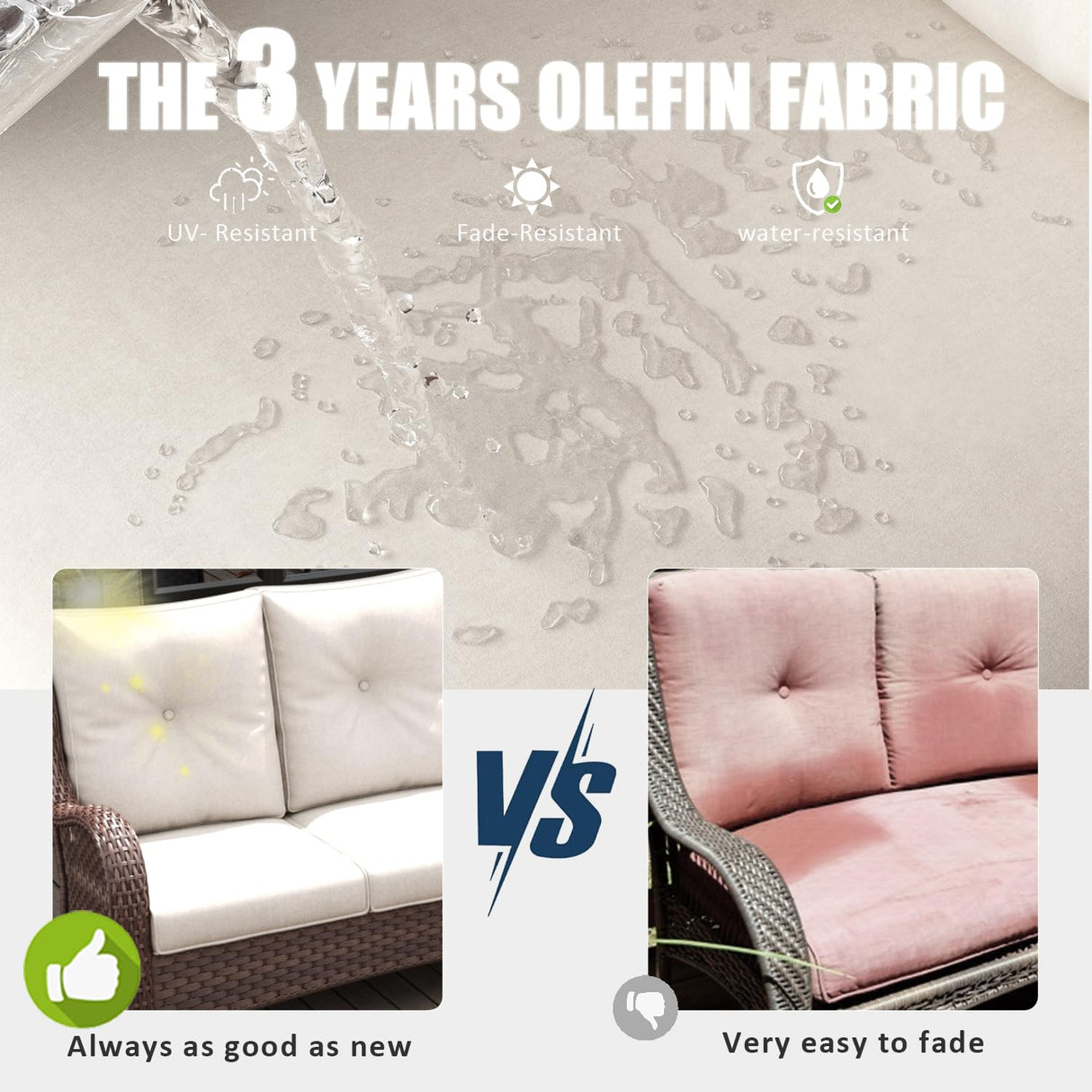 LayinSun 7 Pieces Outdoor Patio Furniture Set with Fire Pit Table, Rattan Wicker Sectional Swivel Rocker Chairs Sets with Ottomans, Swivel Glider Chairs and Coffee Table LayinSun