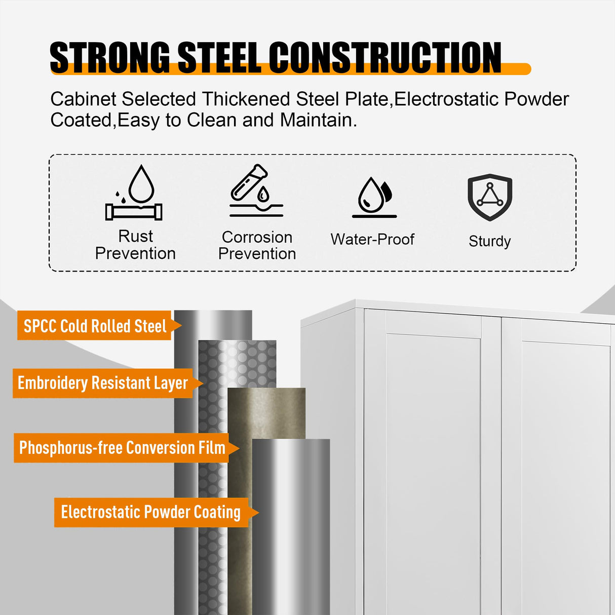 71" Kitchen Pantry Cabinet, Metal Storage Cabinets with Adjustable Shelves and Drawer, White Pantry Cabinets, 4 Doors Metal Pantries Cabinet for Kitchen, Dining Room, Living Room - Assembly Required MetalMax